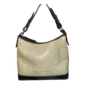 Dooney Bourke Beige Snakeskin Embossed Leather Y2K Shoulder Hobo Bag
